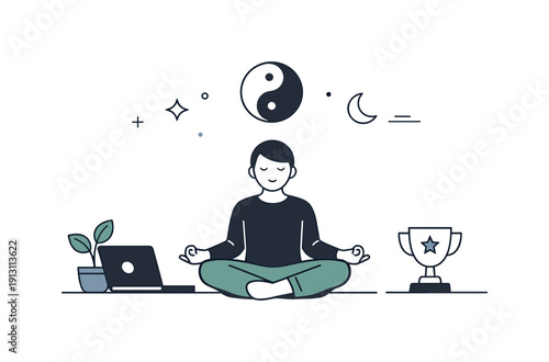 Creating a sophisticated atmosphere with dark tones. A serene final scene emphasizing balance between dark elements and open white space.