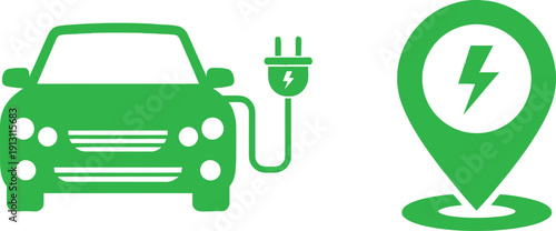Electric vehicle charging at a designated green energy station