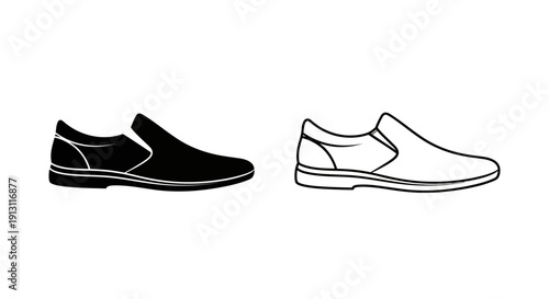 Black and white sneakers minimalist design Vector