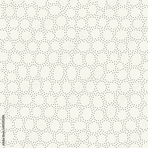 Vector seamless pattern. Rounded dotted organic shapes. Stylish smooth elements. Natural dotted rings. Hand made abstract background. Can be used as a swatch. Monochrome smooth spotty print.