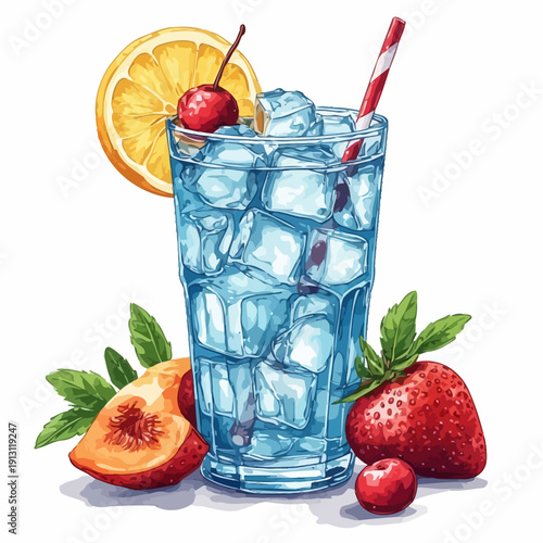 cool drink with ice very fresh