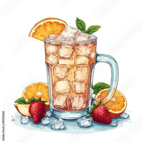 cool drink with ice very fresh