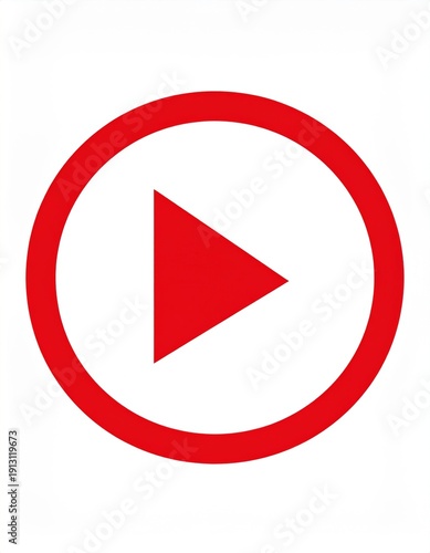Red Play Button Icon on White Background Centered Graphic Free Download Red Play Button Icon on White Background Centered Graphic - GFXLoad
