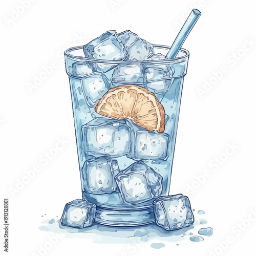 cool drink with ice very fresh