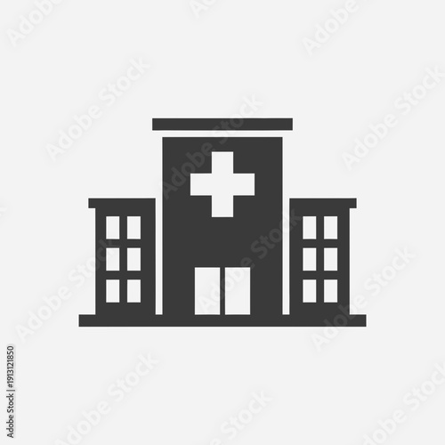 Hospital Building Icon Vector Illustration 1.