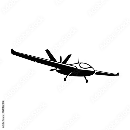 Modern Drone Aircraft Silhouette.