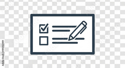 Checklist with pencil on a transparent background for business and task management