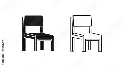 Minimalist chair designs, modern furniture, simple seating, contemporary style Vector