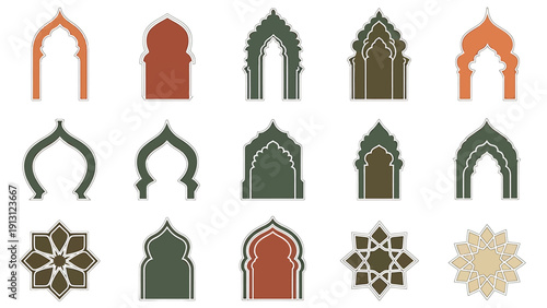 Collection of Diverse Islamic Arch and Window Designs.