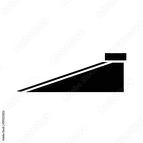 Simple Black Ramp Icon.