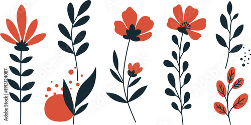 Seamless floral pattern featuring a vibrant vector illustration of red, yellow, and white spring tulips with green leaves and butterflies for a decorative nature wallpaper design