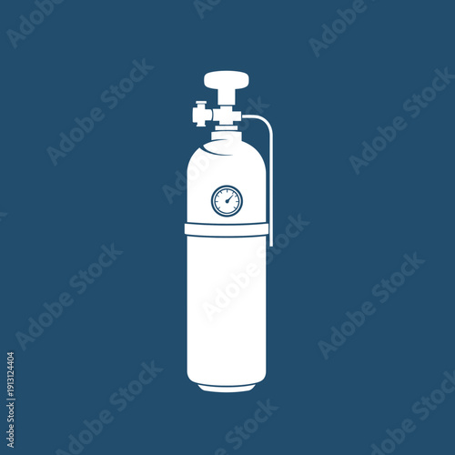 White Oxygen Tank Illustration.