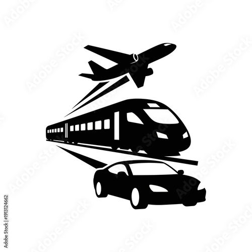 Transportation modes icon set.