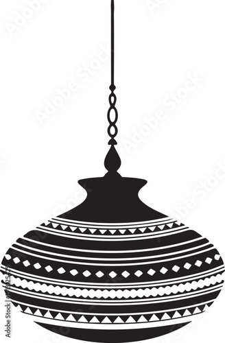 Traditional Decorative Hanging Clay Pot Silhouette