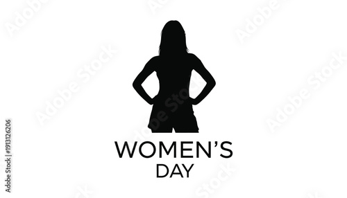 A black silhouette of a woman on women's day