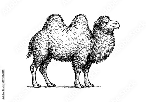 Camel hand drawn simple sketch vector illustration