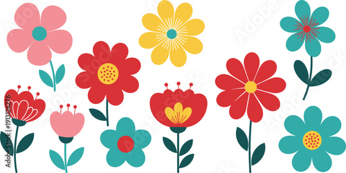 Seamless floral pattern featuring a vector illustration of spring garden flowers and pink blossoms with green leaves for a summer nature wallpaper design