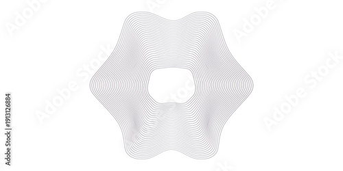 Abstract flowing wave surface of circle lines with colorful soft tone color palette on white background for design element, banner, background