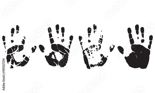 Handprint and Footprint Icon Set – Baby Prints, Shoe Steps, Palm Impressions, and Creative Foot Silhouette Collection