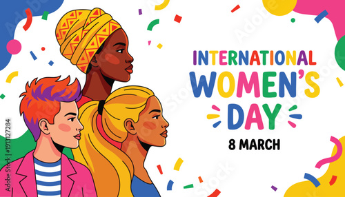 International women's day celebration with diverse group of women