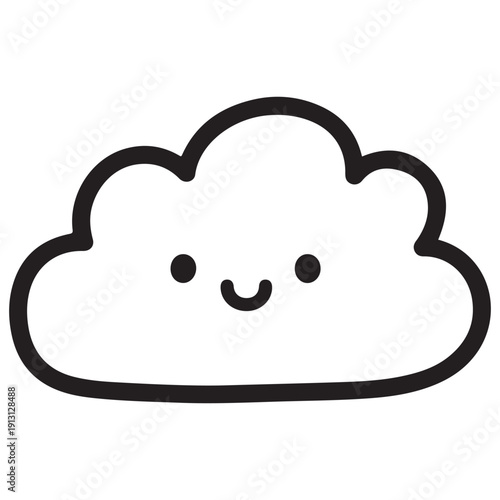 Simple Happy Cloud Cartoon Illustration