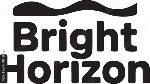 Bright Horizon Typography With Stylized Wave Line