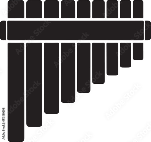 Graphic representation of a xylophone musical instrument in black on white background