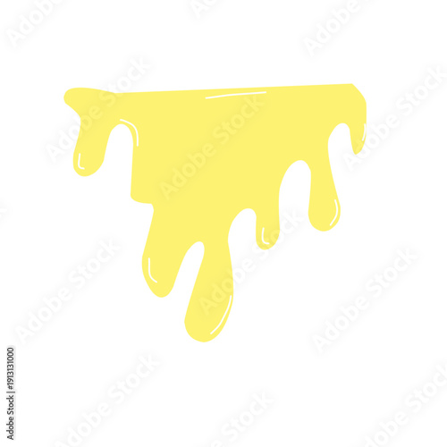 Liquid drips or liquid sauce drop. Seamless drops of honey, Cheese, syrup, mustard, butter, yellow paint, ink. Vector ilustration