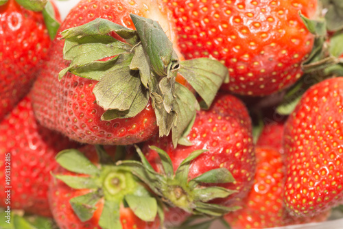 red strawberry isolated on white background