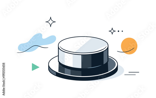 Modern bathroom fixture. Single sleek faucet knob with soft reflections, emphasizing material and form. Clean interior mood with abstract