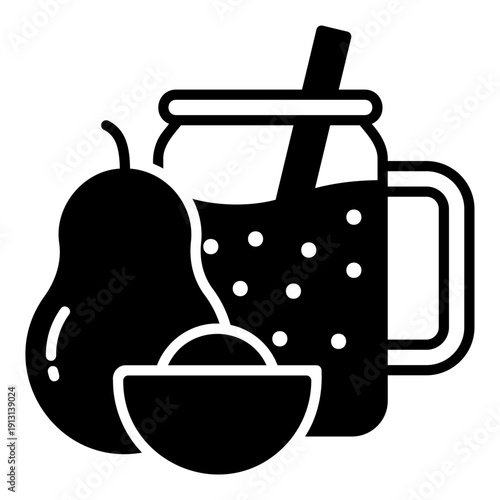 Fruit smoothie or juice icon