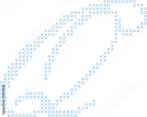 Cross Stitch Style Calligraphy Alphabet With Cursive Script Letter Q Elegant Vintage Hand Lettered Typography Font Illustration