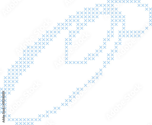 Cross Stitch Style Calligraphy Alphabet With Cursive Script Letter O Elegant Vintage Hand Lettered Typography Font Illustration