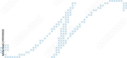 Cross Stitch Style Calligraphy Alphabet With Cursive Script Letter N Elegant Vintage Hand Lettered Typography Font Illustration