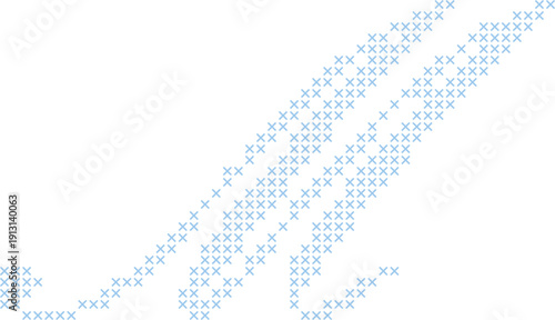 Cross Stitch Style Calligraphy Alphabet With Cursive Script Letter M Elegant Vintage Hand Lettered Typography Font Illustration