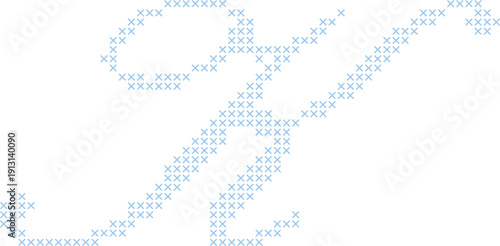 Cross Stitch Style Calligraphy Alphabet With Cursive Script Letter K Elegant Vintage Hand Lettered Typography Font Illustration