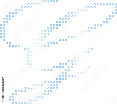 Cross Stitch Style Calligraphy Alphabet With Cursive Script Letter G Elegant Vintage Hand Lettered Typography Font Illustration