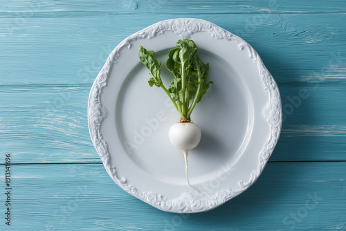 Vegetable on plate. Single vegetable on plate