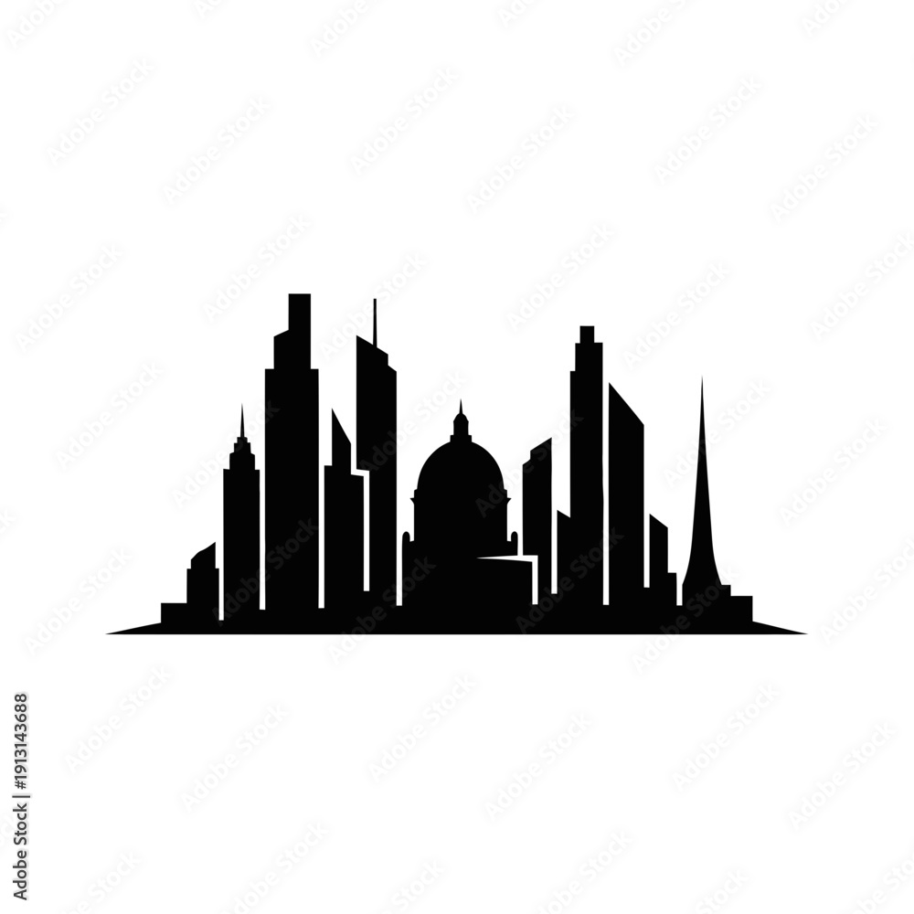 Naklejka premium City Skyline Silhouette.