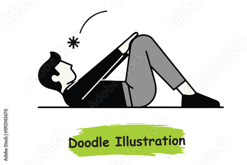 Health and Wellness Concept Person Performing Sit-Up or Abdominal Exercise
