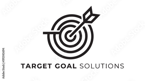 Target goal solutions logo featuring a stylized target and arrow design for business and marketing purposes effectively