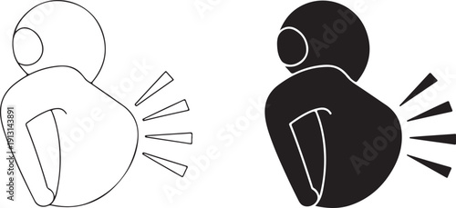 Pregnancy complications icons in trendy flat style