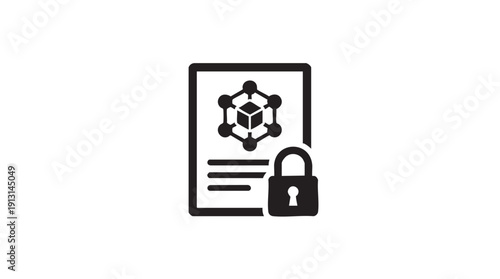 Document protection icon representing data security and confidentiality in a simple and modern design style