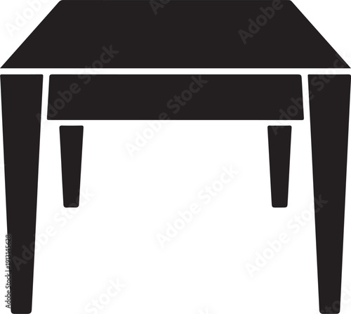 Minimal Table Silhouette – Modern Furniture Vector Icon