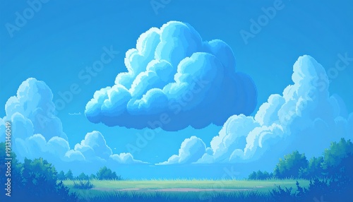 Pastel sky with a large cloud