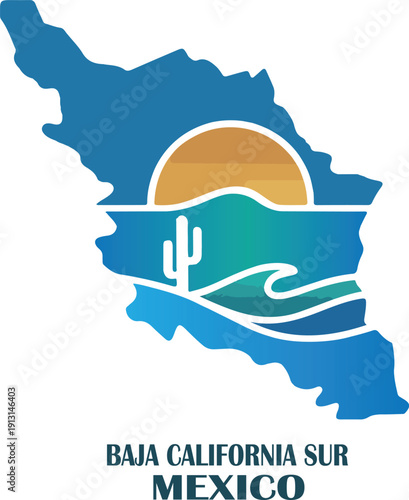baja california sur mexico logo icon vector white background