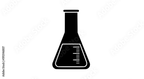 Clean and modern vector illustration of a laboratory flask, ideal for scientific, educational, and medical projects with a sleek minimalist design.