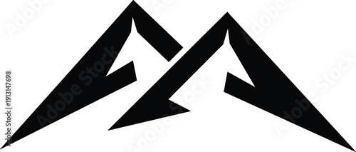 Abstract mountain peak logo design, modern alpine summit symbol vector illustration isolated on