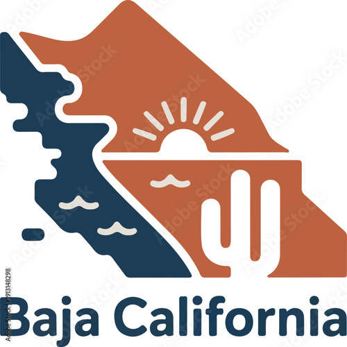 baja california sur mexico logo icon vector white background