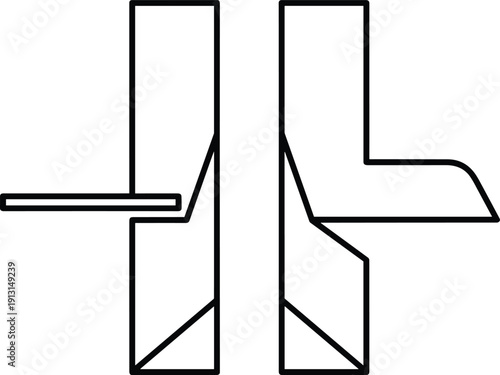 Steel I beam profile icon, construction metal girder cross section vector illustration isolated on white background